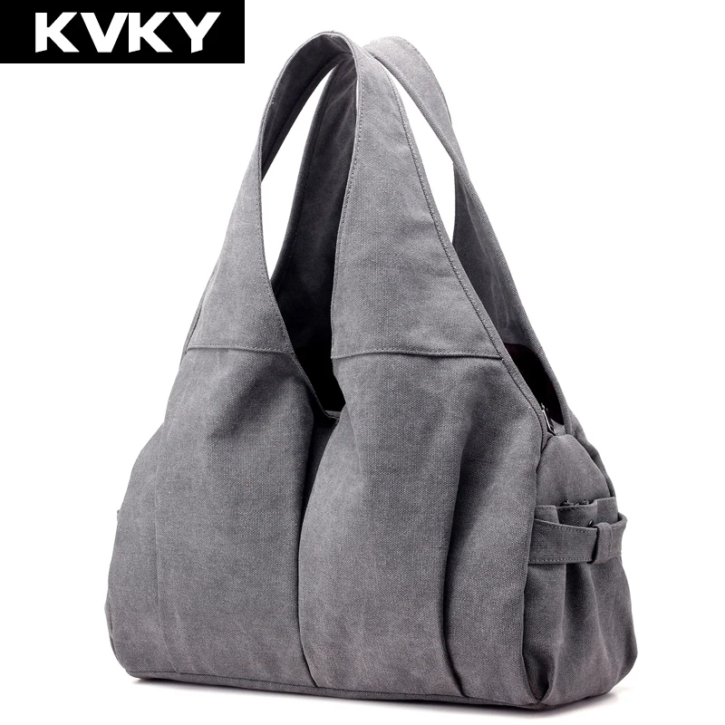 KVKY винтажные женские холщовые сумки дизайнерские на плечо высокое качество
