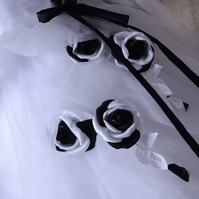 Необычные белые и черные свадебные платья 2018 Лори халат Mariage с открытыми плечами