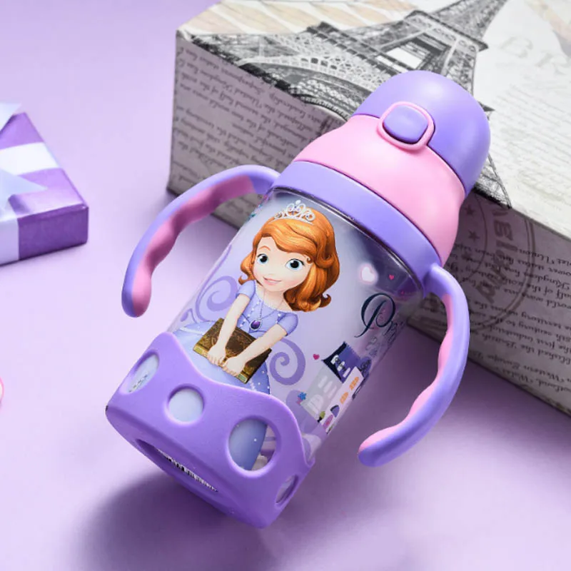 D Disney 500 мл дети пресс соломы стакана воды для маленьких мальчиков и девочек Малыш ручка герметичность пластиковый стакан флип Сопротивление падения чайник - Цвет: D