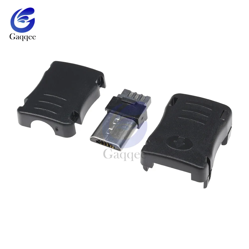 10 шт./лот USB папа 5 Pin с оболочкой пластиковый корпус Micro разъем Jack Tail Phone Plug Sockect