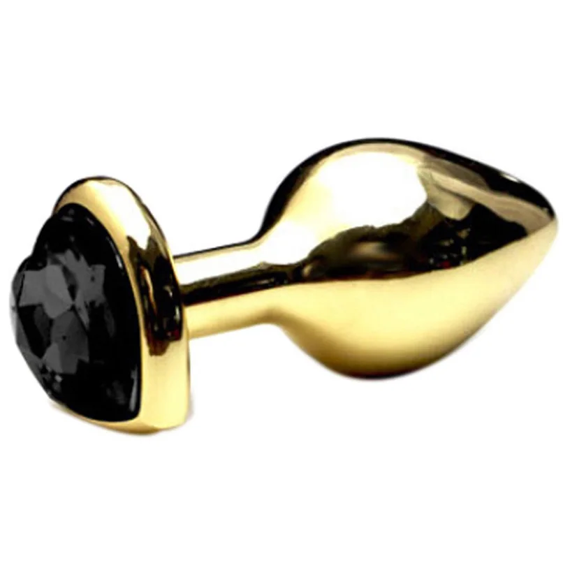 50 шт./лот Золотые Металлические анальные пробки в форме сердца среднего размера