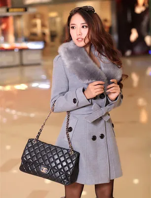 Женское шерстяное пальто abrigos mujer invierno manteau femme casaco большого размера с воротником