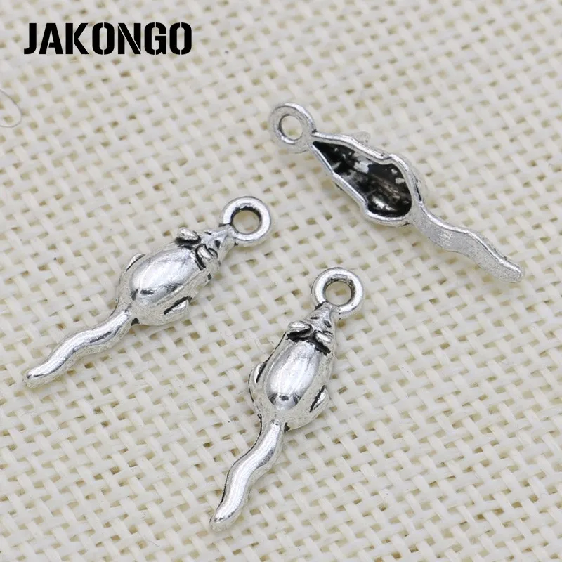 JAKONGO античный посеребренный кулон с мышкой Подвески для изготовления ювелирных