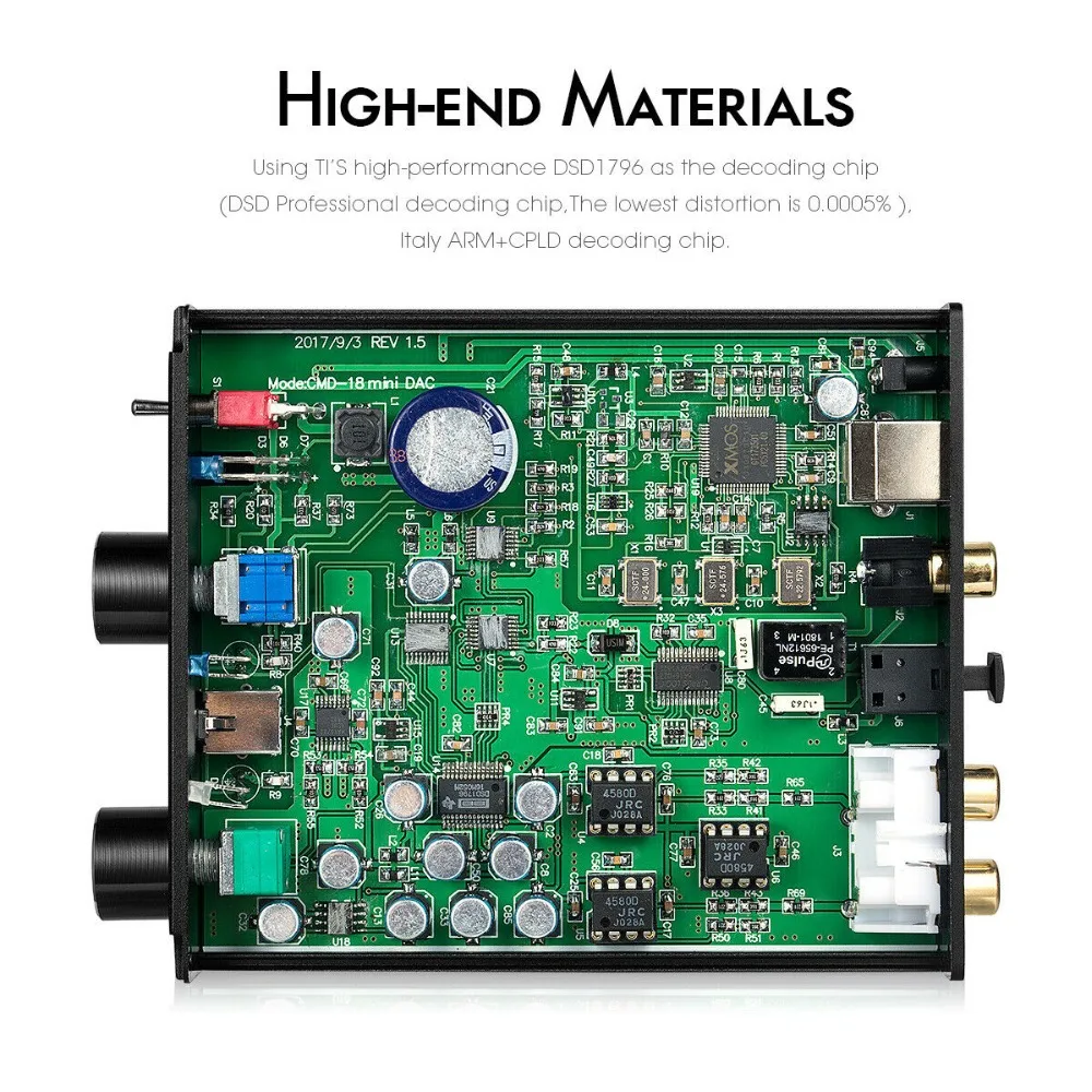 DOUK аудио мини XMOS XU208 USB DAC аудио декодер DSD256 HiFi преобразователь усилителя для наушников RCA PCM384K/32 бит