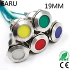 Светодиодный металлисветильник индикатор из нержавеющей стали, водонепроницаемая сигнальная лампа IP67 19 мм, 3 в, 6 в, 12 В, 24 В, 220 В, красный, желтый, синий, белый, зеленый, пилот