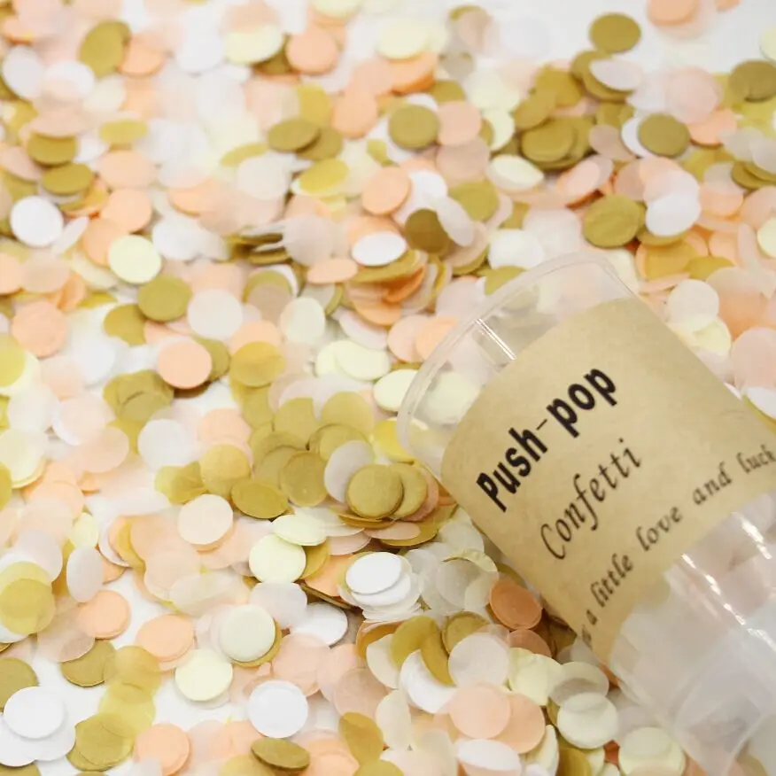 Персик и золото Партия Конфетти-конфетти из папиросной бумаги Декор партии