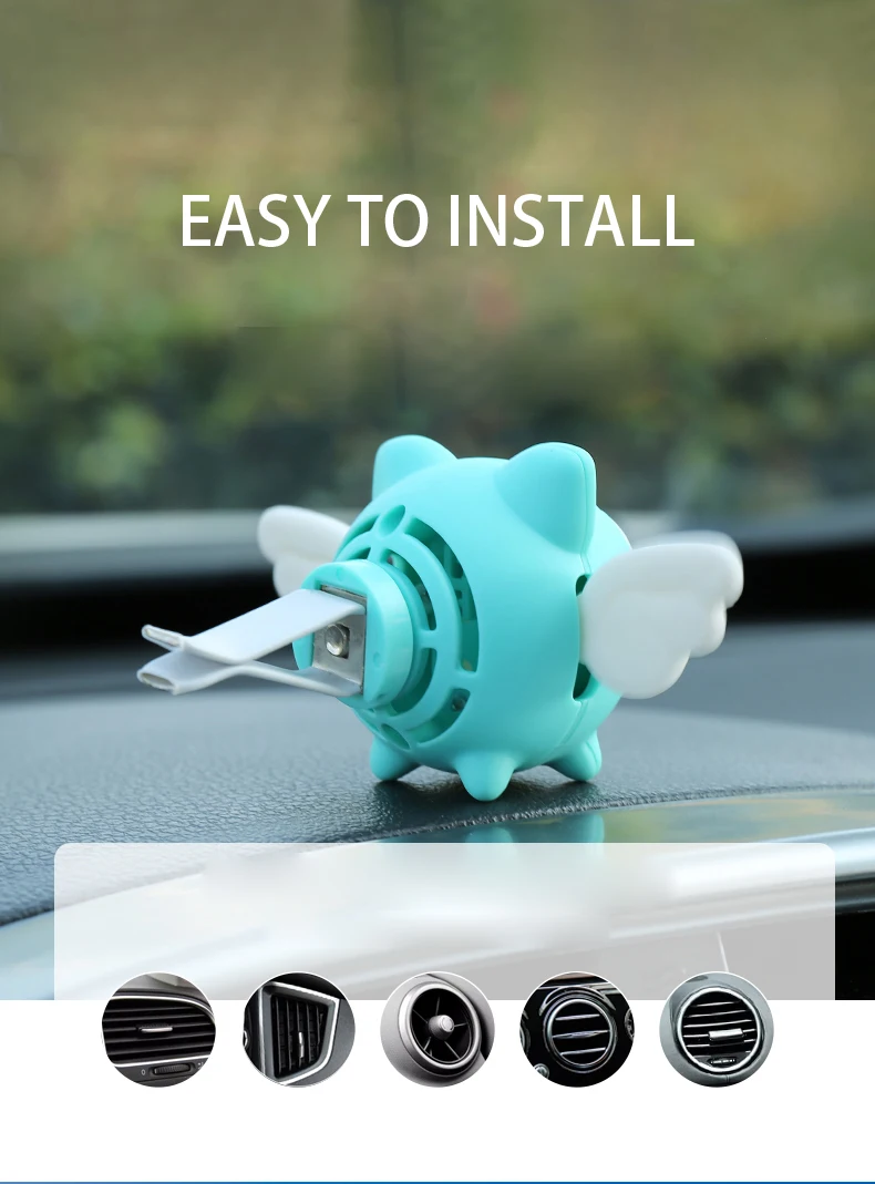 Car Perfume Air Freshener Cartoon Diffuser Vent Clip Parfum Vanilla New Car Smell Fragrance Oil Auto Scent Refresher Essential
