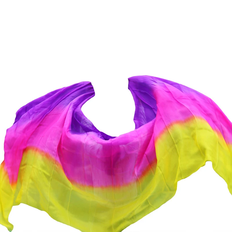 Tie-dye реквизит для выступлений шелковая вуаль для взрослых танец живота шелковая вуаль 3-7 цветная вуаль танец живота практика шелковая вуаль 250/270*114 см