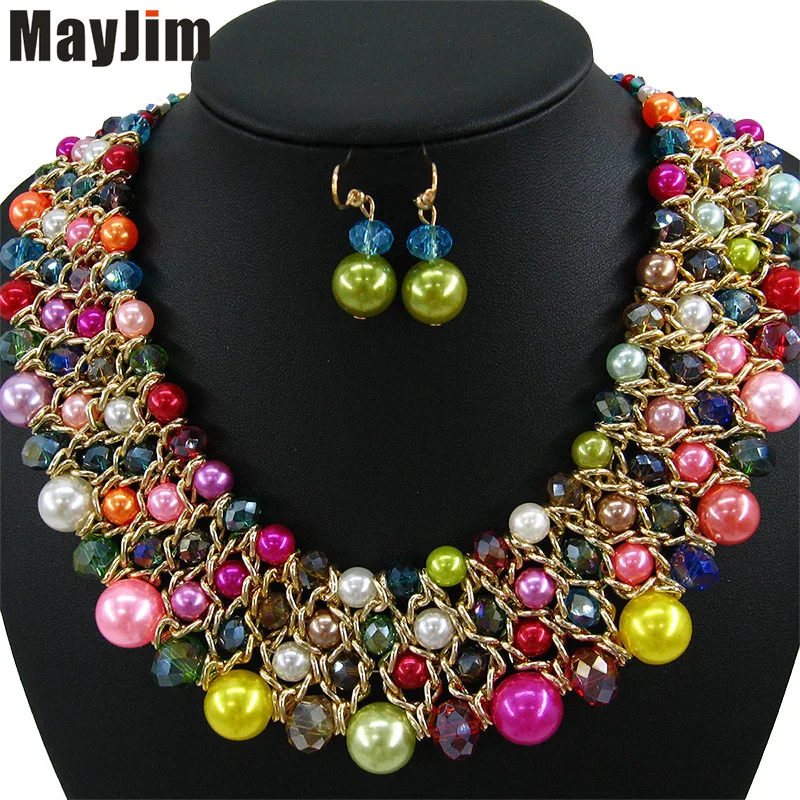 Заявление ожерелье 2017 мода ювелирные наборы Ручной Работы из бисера цепи большой