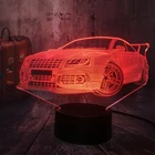 Необычная классная современный автомобильный ночной Светильник 3D светодиодный USB RGB светодиодные настольные лампы домашний декор Дисплей лампы для маленьких мальчиков подарок на день рождения Рождество лампа