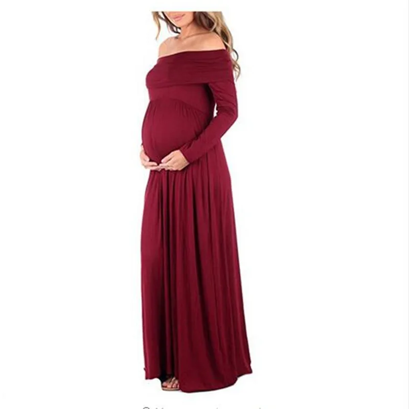 2019 вечерние платье для беременных Подставки фотографий с длинным рукавом
