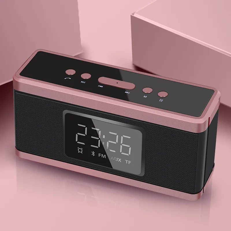 Электронный СВЕТОДИОДНЫЙ Будильник bluetooth динамик с AUX/TF картой plaback беспроводные радиочасы Портативная колонка с сабвуфером часы