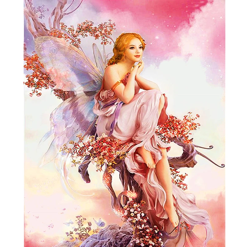 

Painting diamond cross stitch kits beadwork Diamond Embroidery Dream Fairy Flowers 5D Rhinestone mosaic paintings