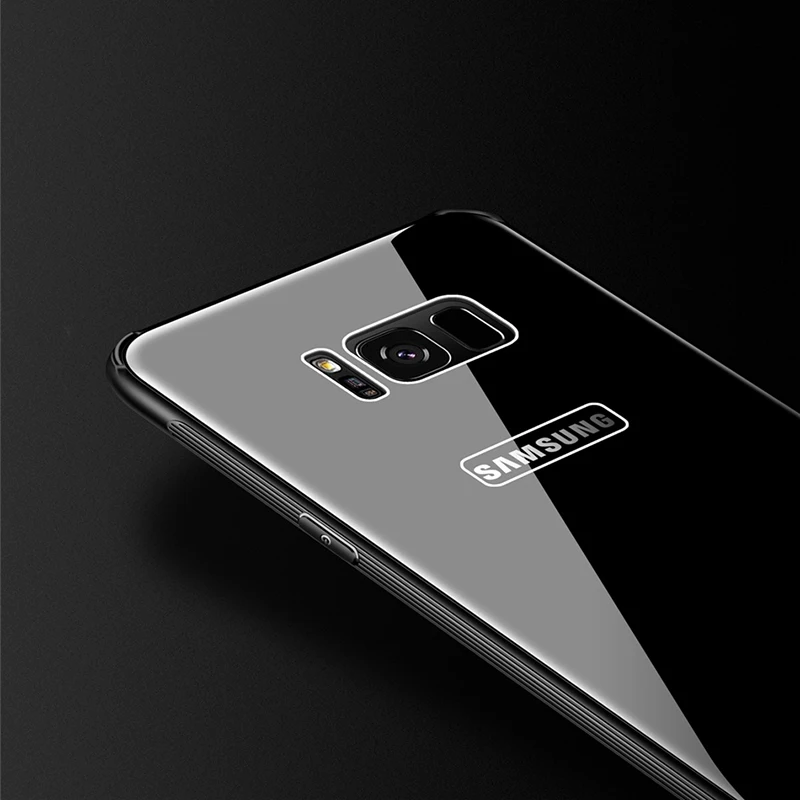 Leanonus S8 S9 плюс Note8 случае гибридный закаленное Стекло задняя крышка для Samsung + анти-