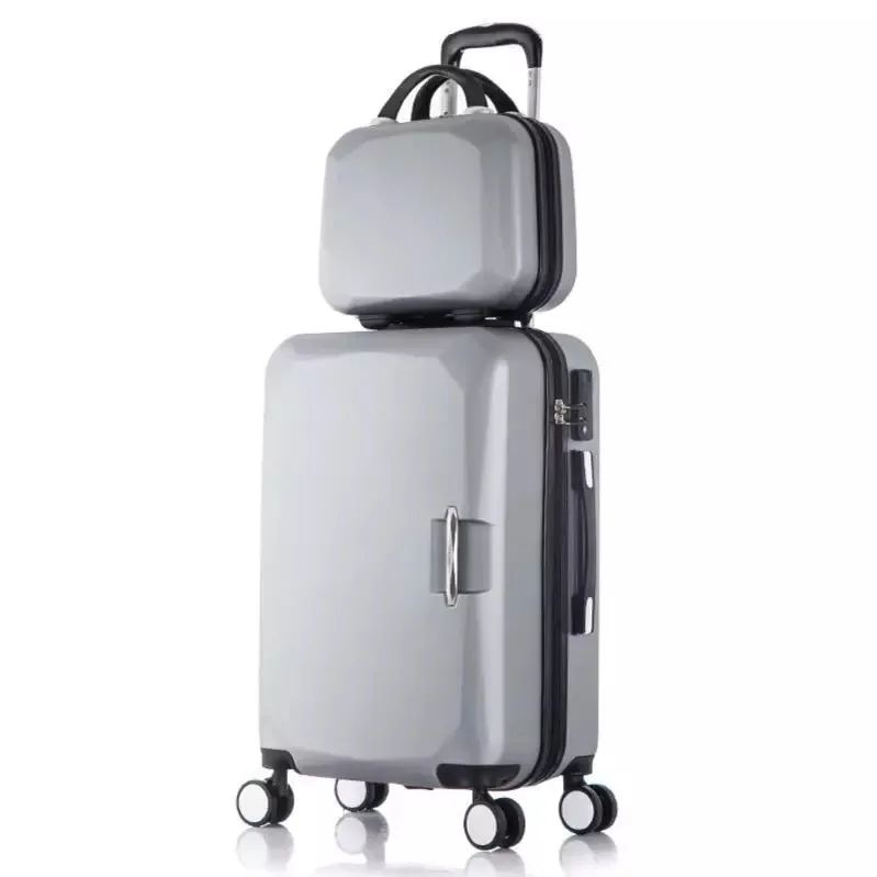 20''carry on багаж дорожная тележка чемодан spinner колеса 26 дюймов Большая сумка чемодан Новая мода кабина чемодан унисекс сумка - Цвет: gray set