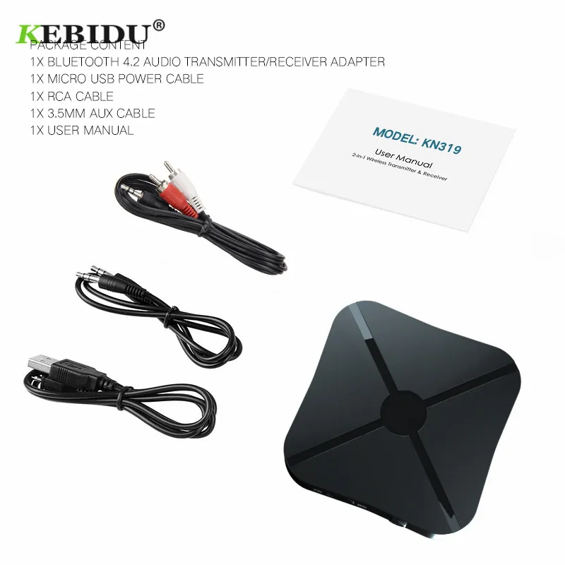 Bluetooth-адаптер Kebidu 2 в 1 принимает передатчик Bluetooth 5 0 приемник-передатчик 4 аудио 3