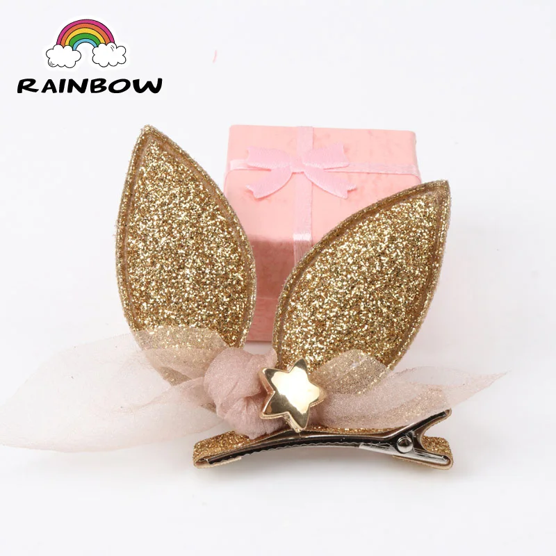 1pcs/set Fashion Cartoon Shining Rabbit Ear Star Bowknot Hairpins Children Girls Hair Clip Handmade Barrettes Accessory Headwear |