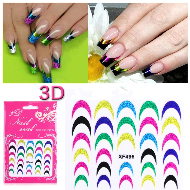 Xf496 fashion новый стиль Наклейки 1 Простыни детские 3D Дизайн DIY ногтей Аксессуары