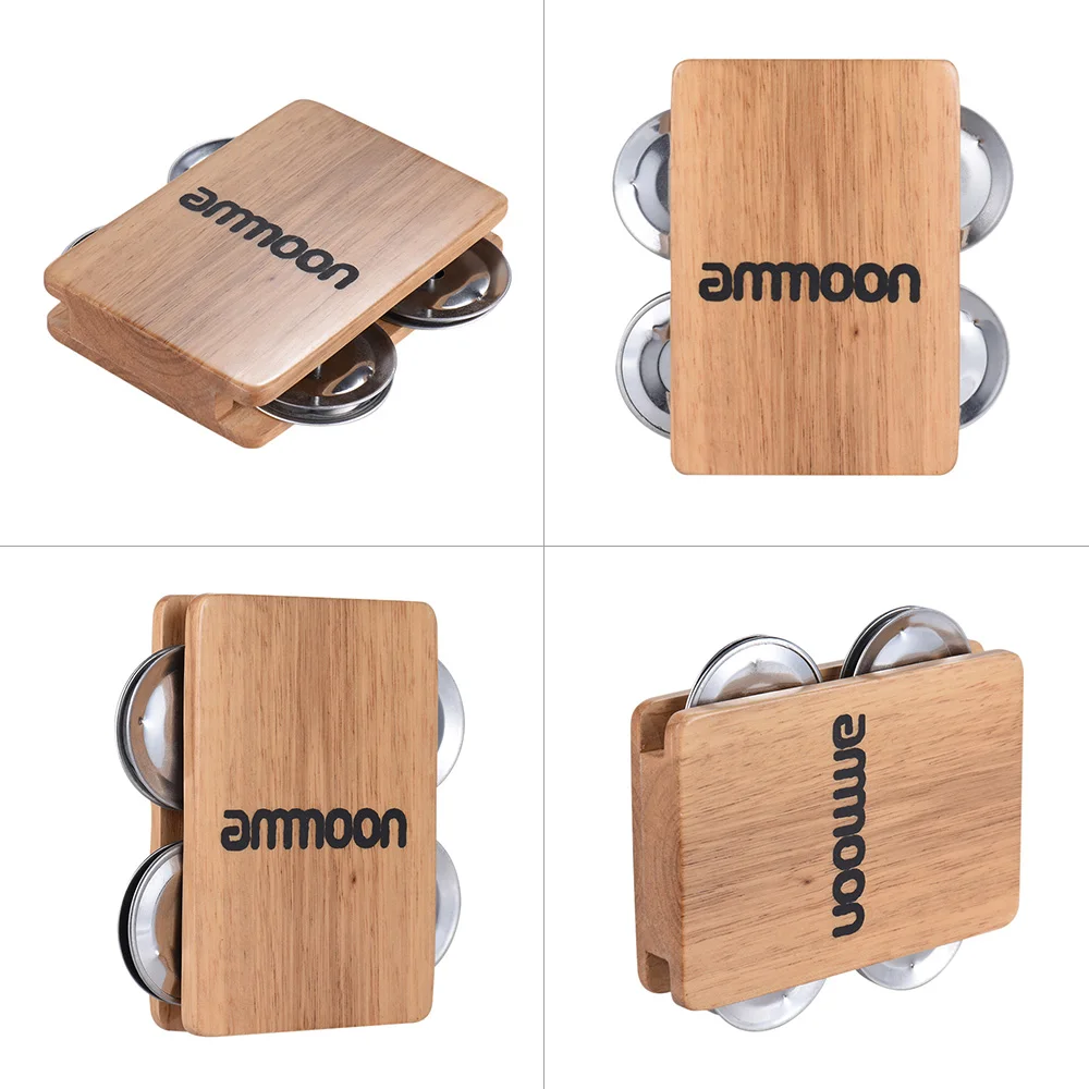 Ammoon Cajon коробка барабан спутником аксессуар 4-колокол Jingle Castanet для упаковки крема