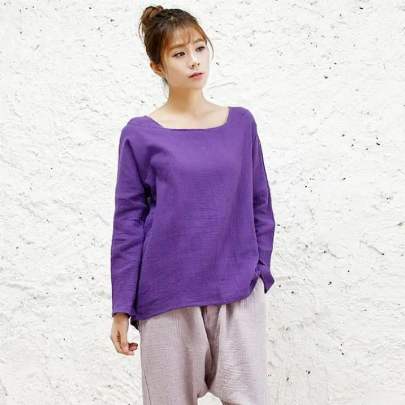 Женская футболка с квадратным вырезом, оригинальная свободная футболка Mori Girl, пуловер, художественные блузы, весна 2020