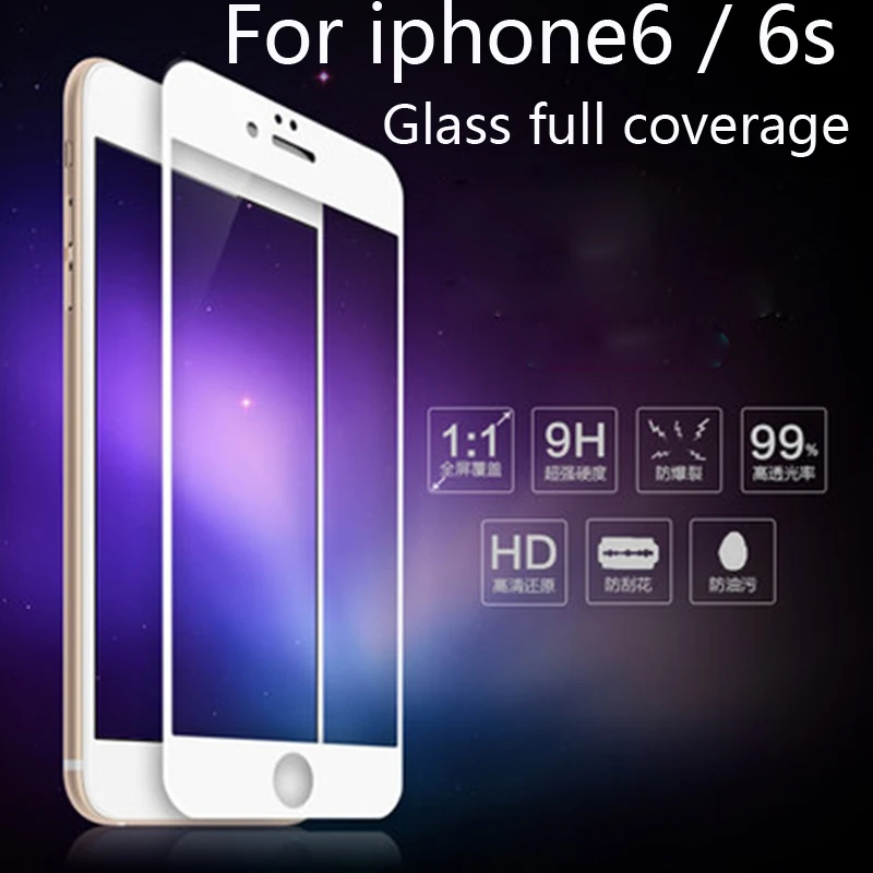 Закаленное стекло для iphone 6 6s полноэкранное 3D покрытие анти Фиолетовое защитное