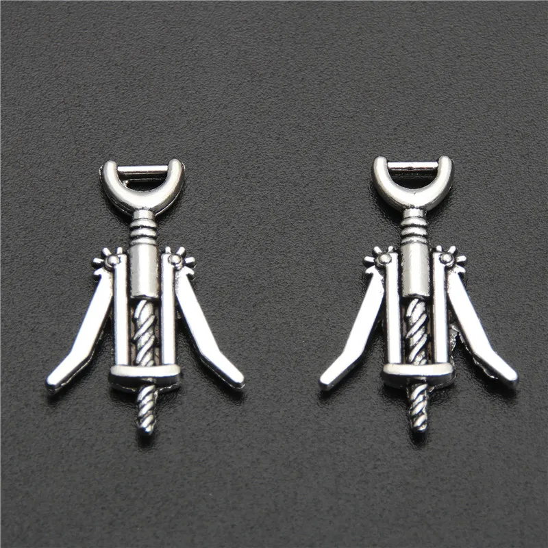 

20pcs Antique Silver Red Wine Opener Charms Pendants Making DIY Handmade Tibetan Silver Jewelry A2604