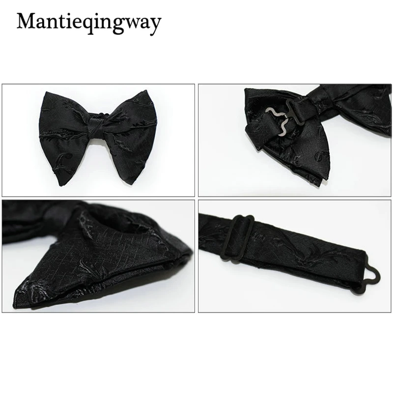 Женские и мужские галстуки-бабочки Mantieqingway черные из полиэстера для свадьбы |