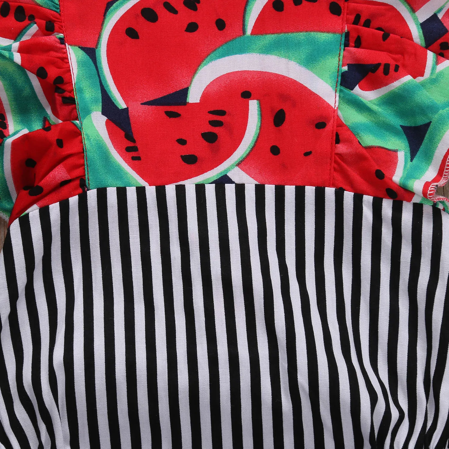 Хлопковая одежда для новорожденных девочек детский костюм без рукавов с арбузом