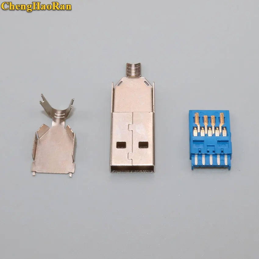 ChengHaoRan 10 шт. сделай сам USB 3 0 Штекерный разъем тип пайки линейный хвостовой в 1