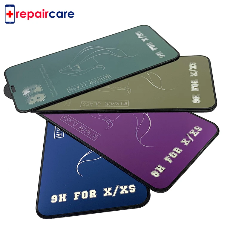 Покрытие 8D закаленное Стекло для iPhone 6, 6 S, 7, 8plus X XS Max цветной, отражающий зеркало с уровнем твердости 9 H для Защитная пленка для iPhone кожного покрова