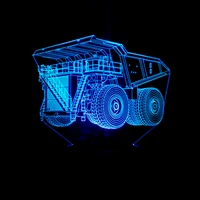 new construction car 3d lamp 7 color remote control touch7 gift small novelty night light usb led 3d light fixtures