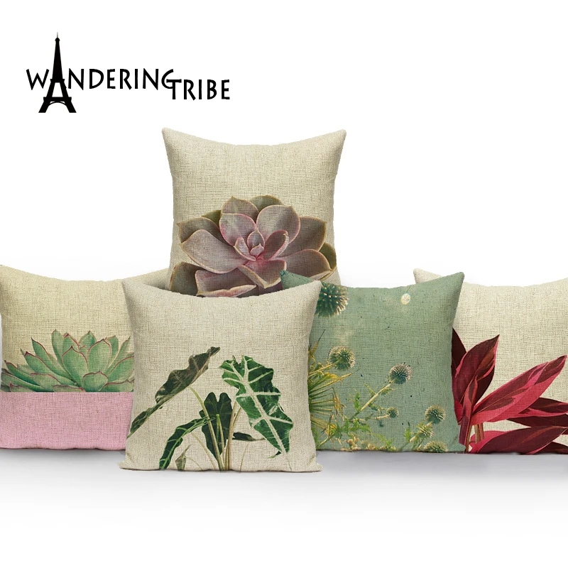 Ботаническая наволочка зеленые наружные подушки на заказ высокого качества