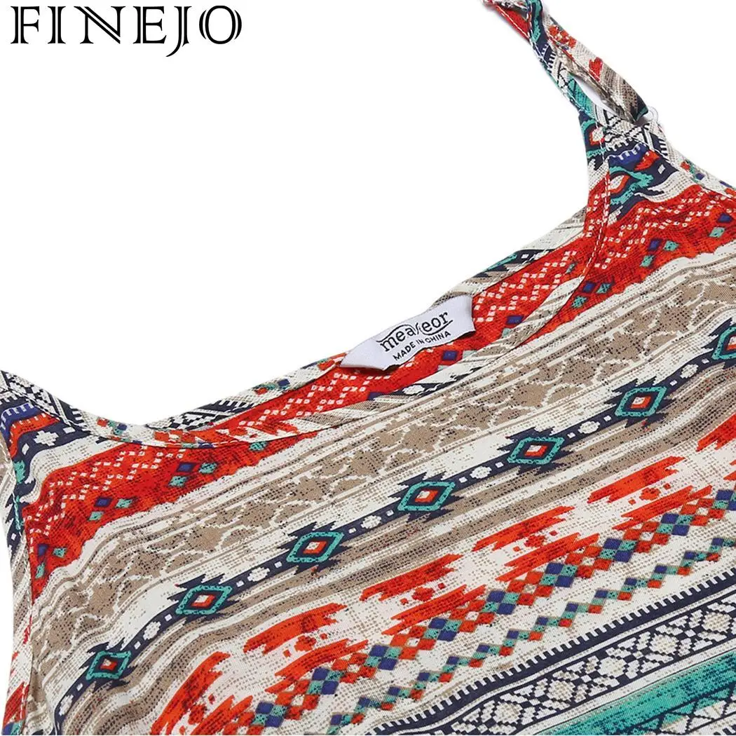 FINEJO сексуальное летнее платье с глубоким круглым вырезом и открытой спиной