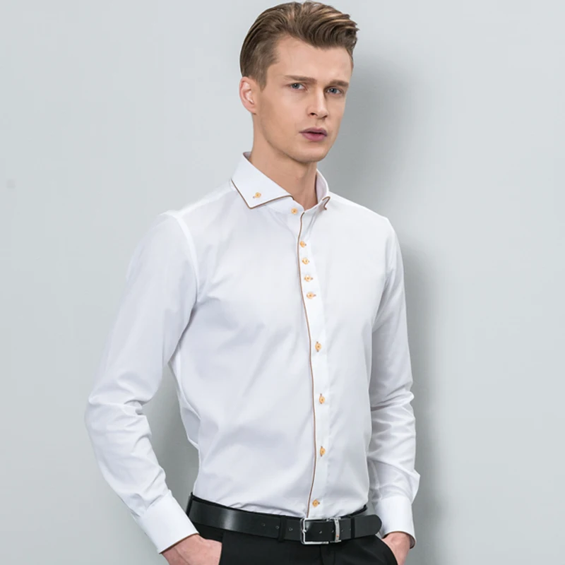 Мужская рубашка с длинным рукавом чисто белая мужская деловые повседневные