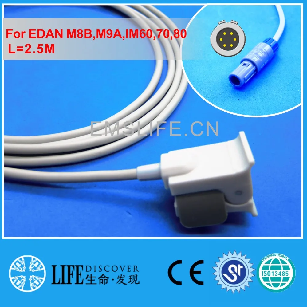 Длинный кабель детский и педический Датчик spo2 с зажимом для пациента EDAN M8B M9A|children