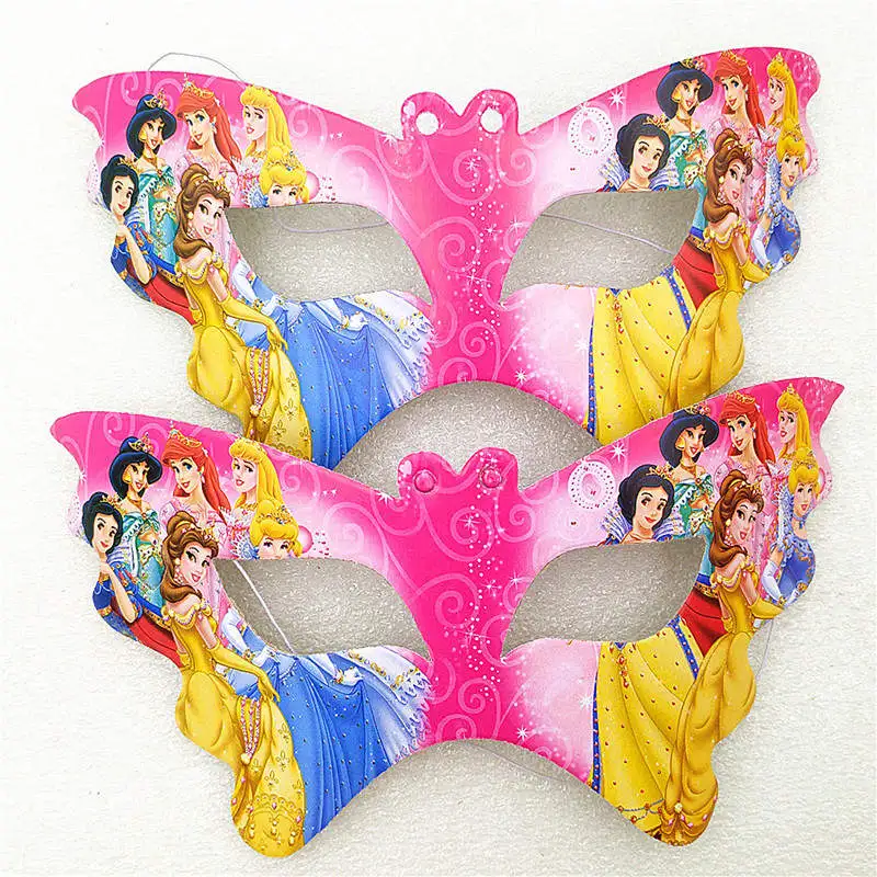 Маска для детей 10 шт./лот disney Six Princess Детские Вечерние Маски для девочек на день рождения маска для глаз с героями мультфильмов