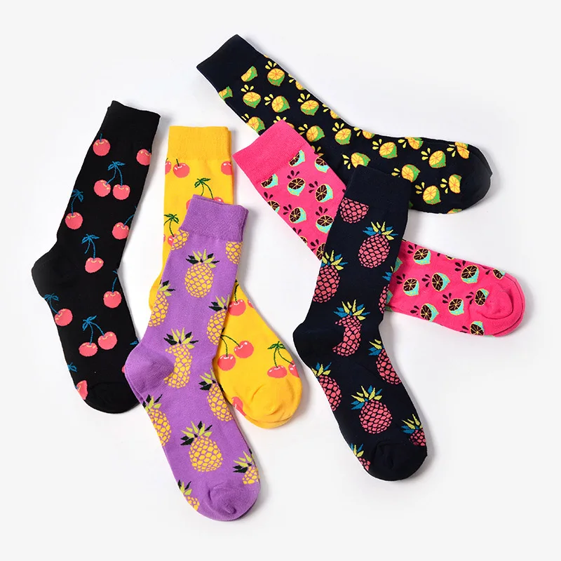 Novelty Fun Women Couple  Pineapple Cherry Lemon Cotton Wedding Sock