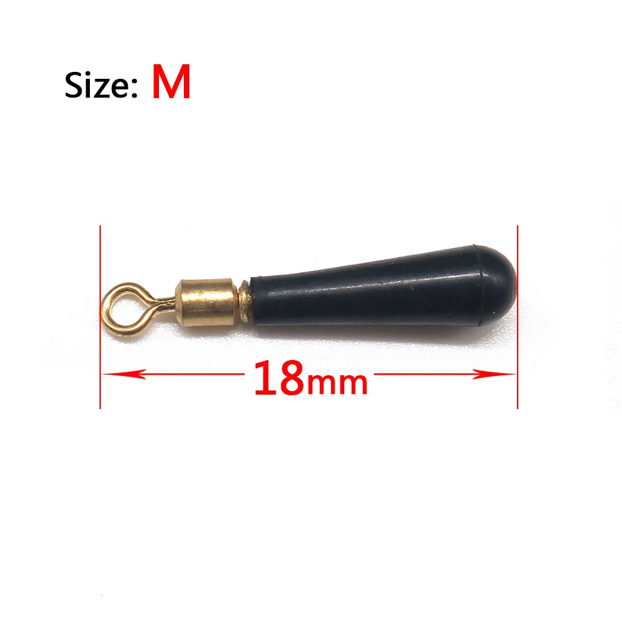 Size M 50 шт. рыболовный медный резиновый плавающий отдых медный вращающийся рыболовный Поплавковый соединитель Вращающийся шарнир для рыбалки аксессуары поплавок - Цвет: Size M