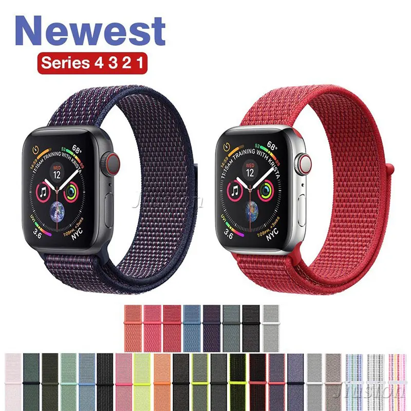 Нейлоновая дышащая повязка для Apple Watch 3/2/1 сменный ремешок из мягкой петли 38 мм/42