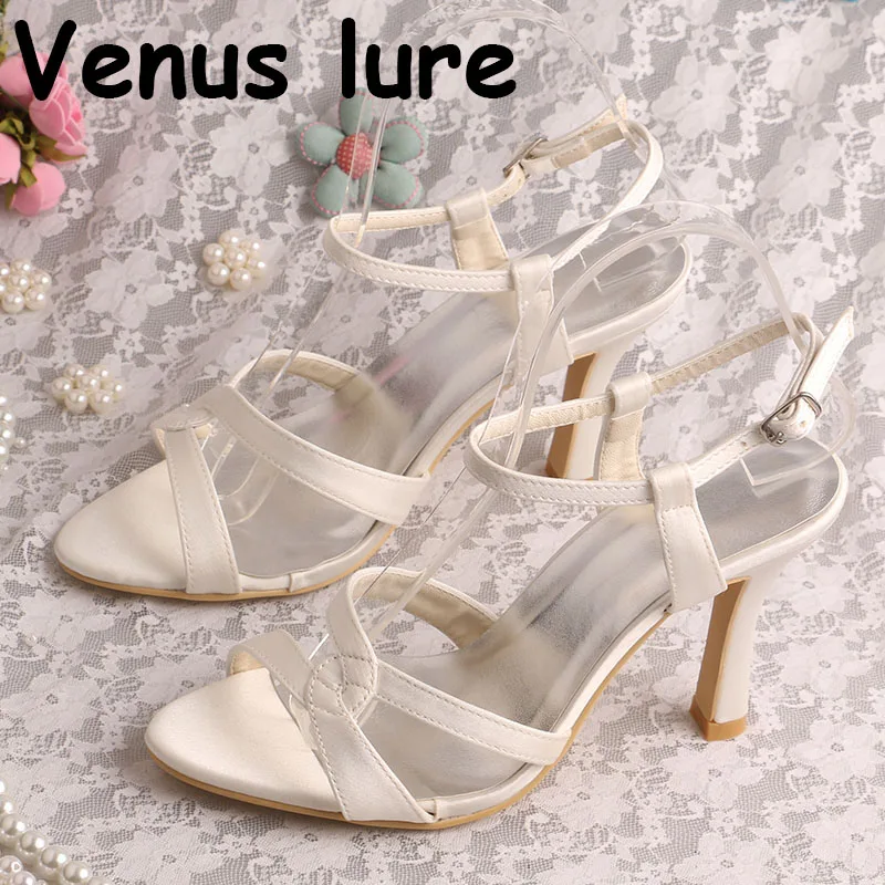 

22 Colors Open Toe Wedding Beige Sandals for Women with Heels