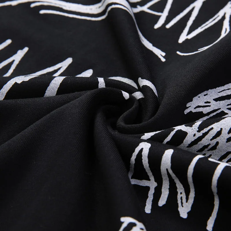 

tide brand Large size Men's Loose Round neck Casual Sweatshirt Men's Hip Hop Black Letter Autumn Pullover top Size 6XL 7XL
