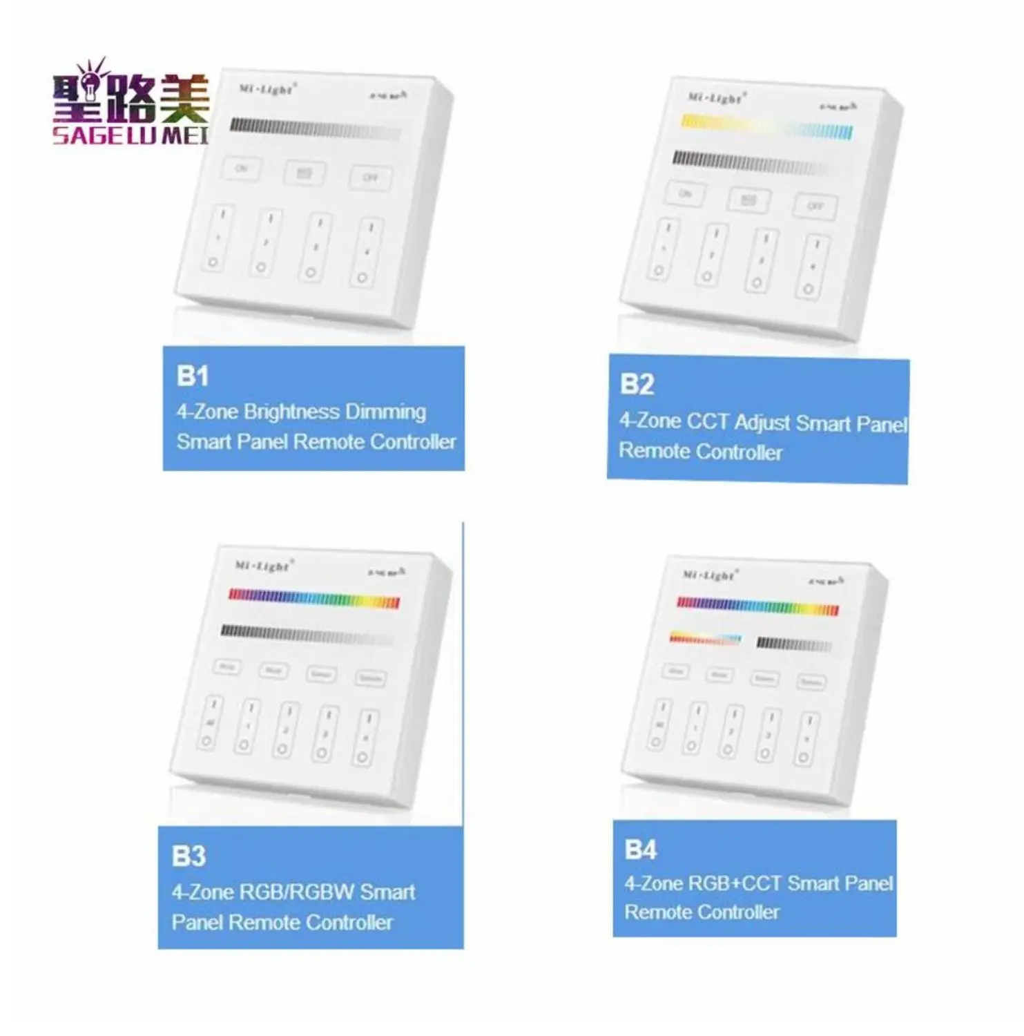 Milight B1 B2 B3 B4 4 Zone 2 GHz беспроводная сенсорная панель контроллер RGBW RGB + CCT Яркость