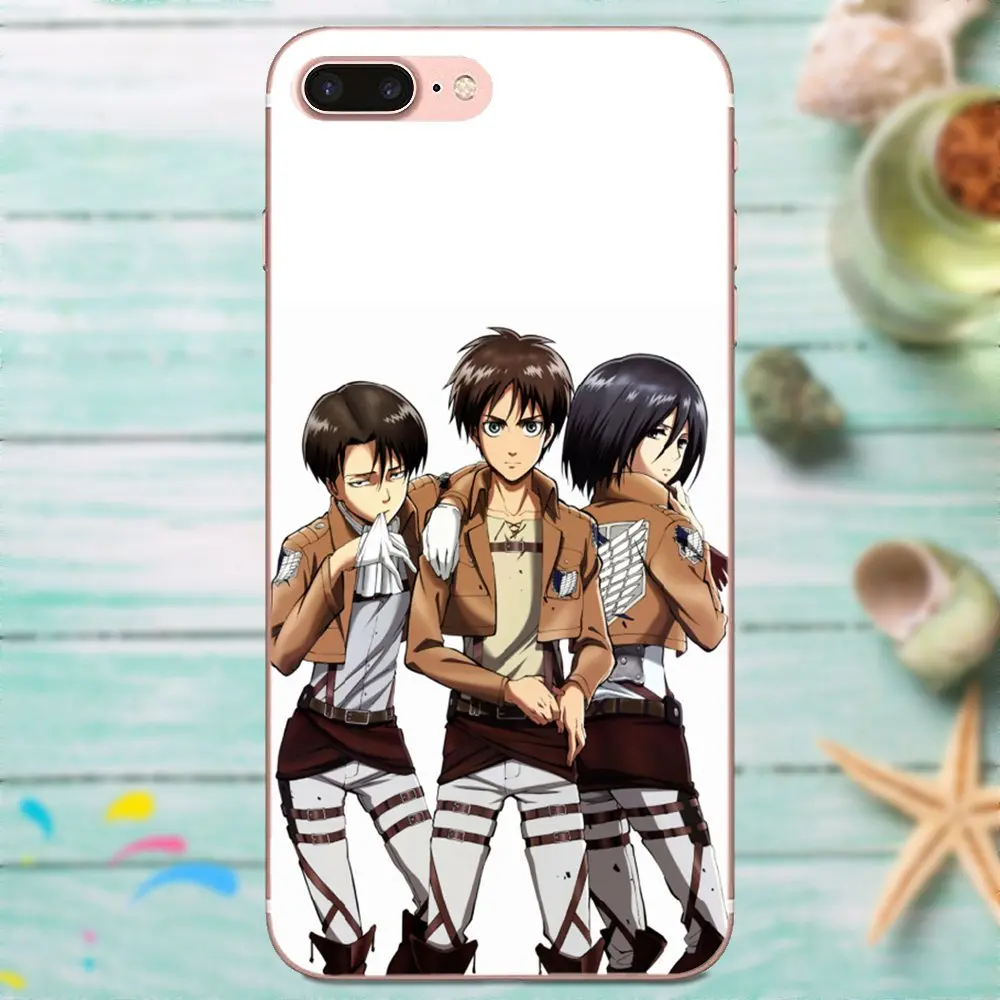 Атака на Титанов Eren Levi Mikasa для Galaxy Grand Alpha G850 Core2 Prime S2 I9082 A3 A5 A7 On5 On7 2015 2016