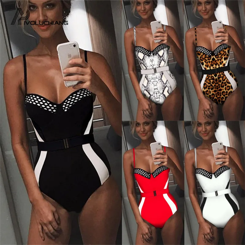 Черный Цельный купальник 2019 Костюмы Монокини сексуальный боди для женщин пуш ап