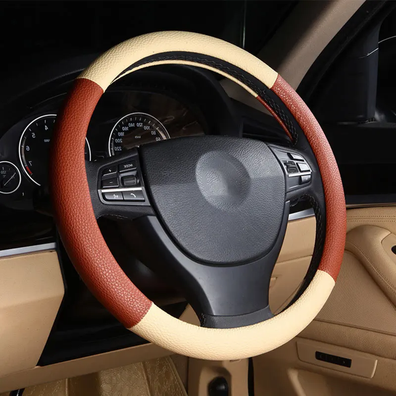 GLCC плетеный кожаный руль из натуральной кожи Мягкий Нескользящий дышащий черный