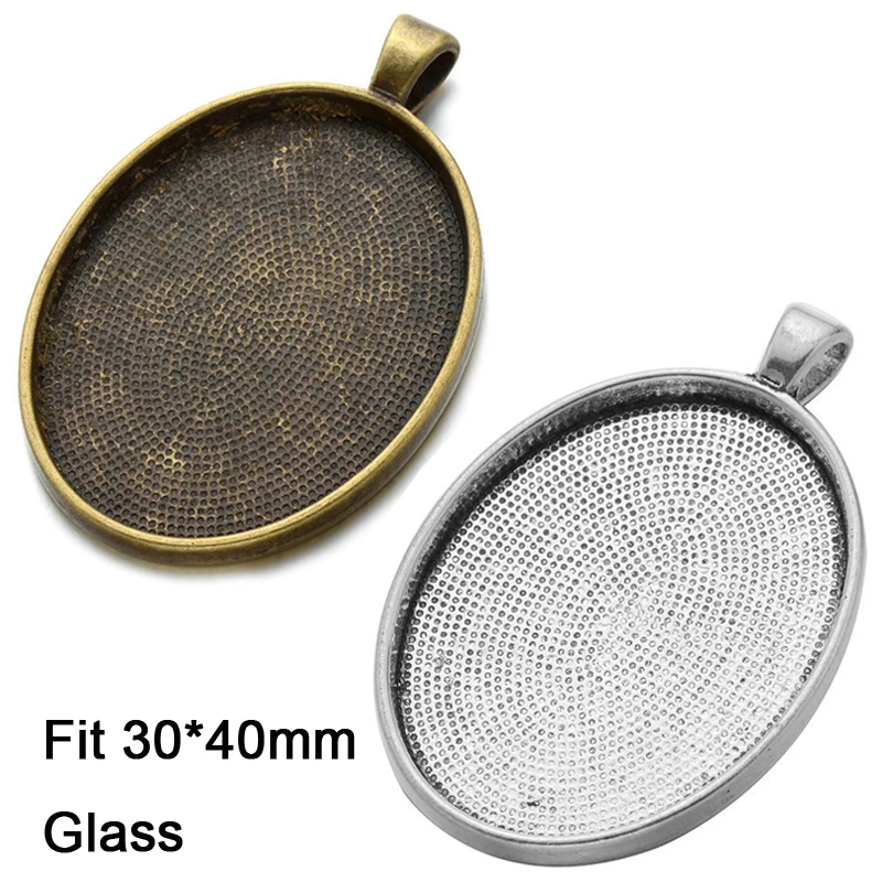 Ожерелье с подвеской овальное стекло кабошоны 2 шт./лот 30*40 мм|bezel blank|glass cabochonoval glass