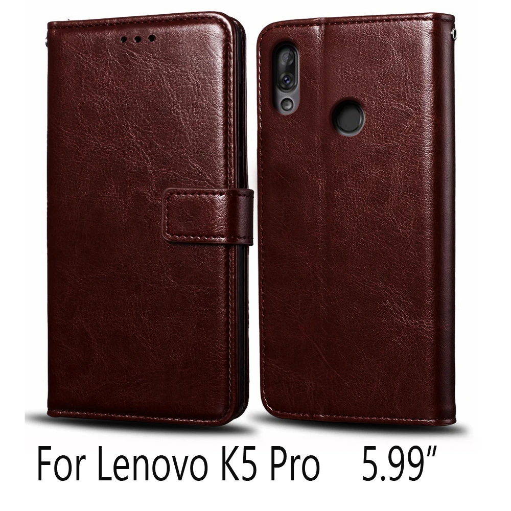 Силиконовый чехол для lenovo K5 Pro, чехол, Роскошный кожаный флип-чехол для lenovo K5 Pro L38041, защитный чехол для телефона 5,9" дюймов