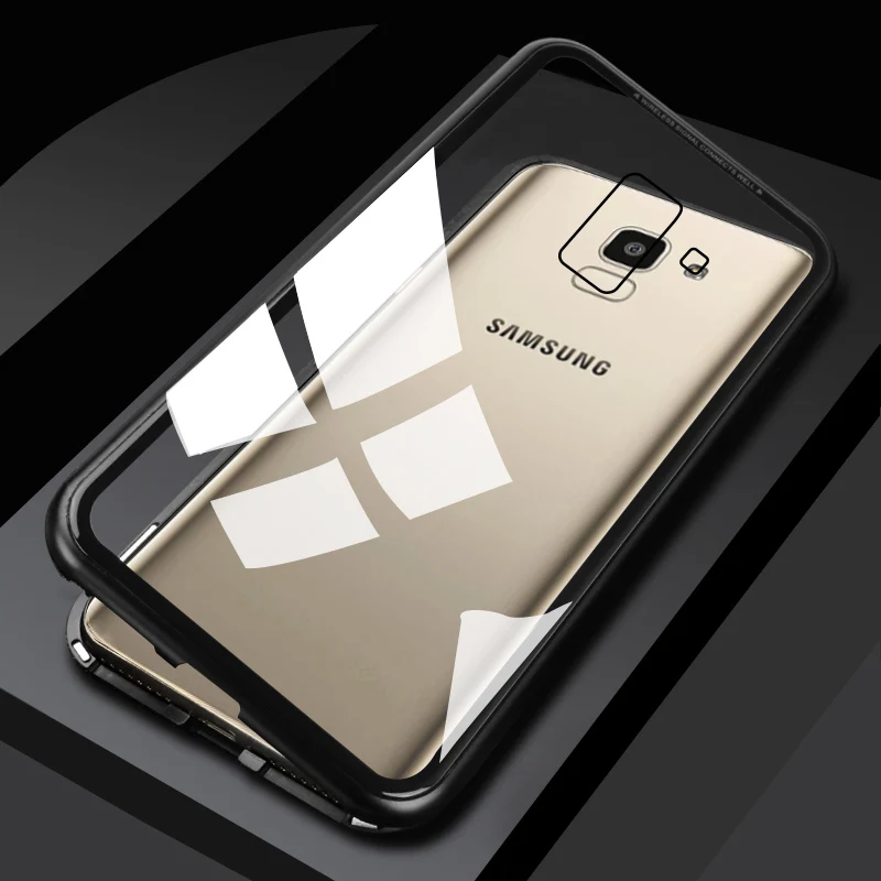 Для Samsung Galaxy A8 2018 A530F Магнитный чехол металлический магнитный для телефона Задняя