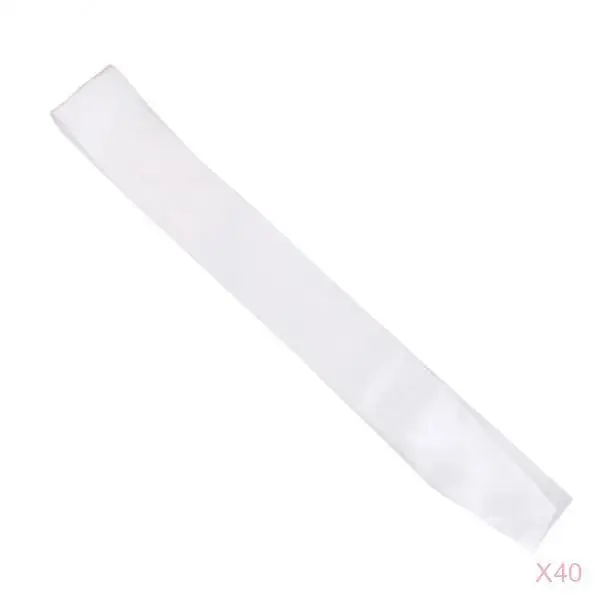 Pack of 40 Plain Blank Satin Ribbon Sash DIY Accessories White | Дом и сад