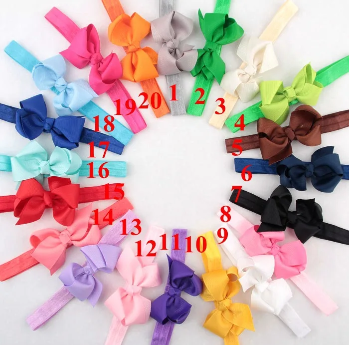 

20 Colors girl headwraps Big Bow Turban Headband for Newborn Hair Bowknot Headband 10pcs/lot